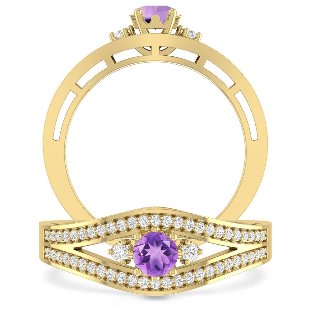 Yellow Gold - Amethyst