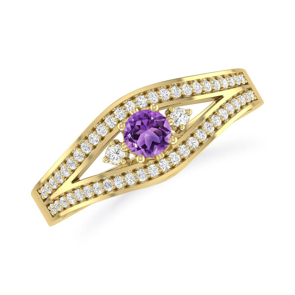 Yellow Gold - Amethyst