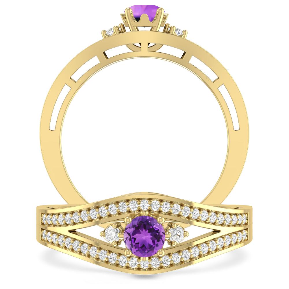 Yellow Gold - Amethyst