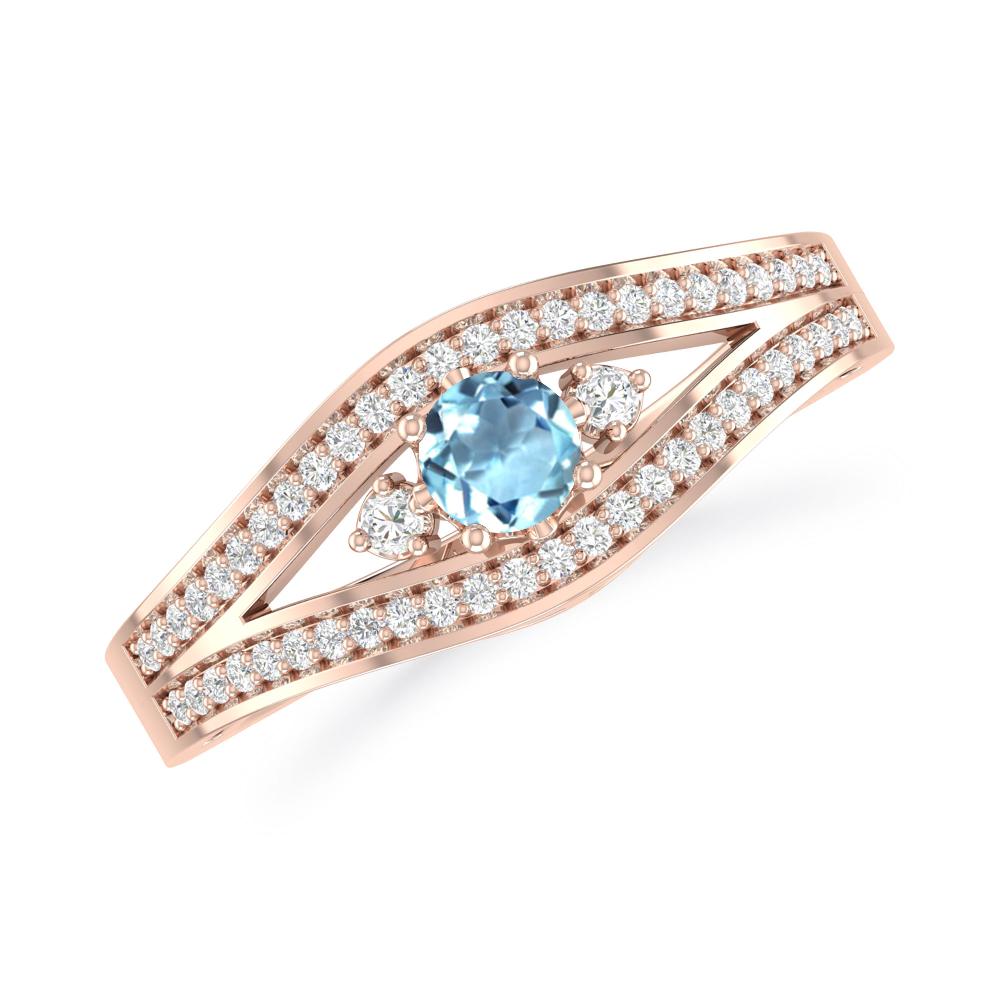 Rose Gold - Aquamarine