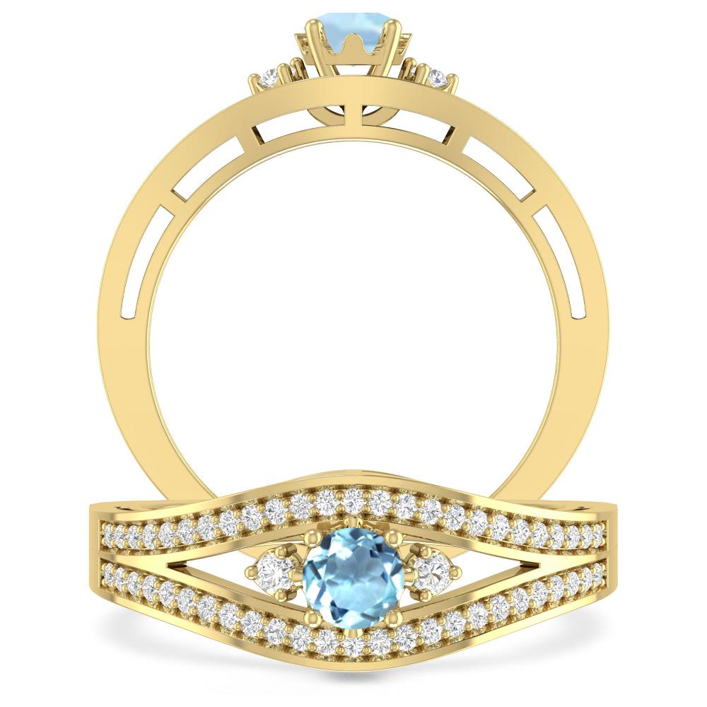 Yellow Gold - Aquamarine