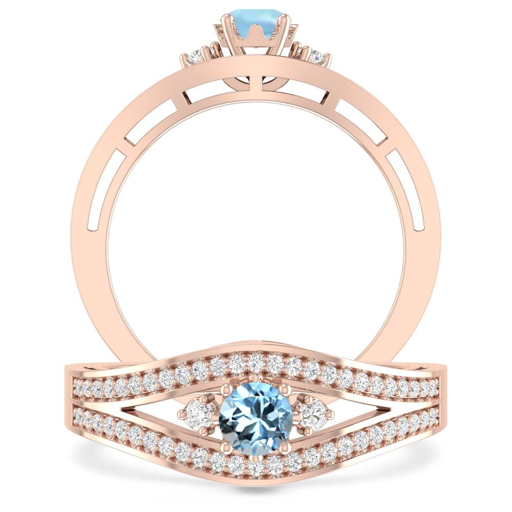 Rose Gold - Aquamarine