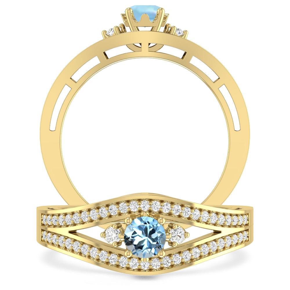 Yellow Gold - Aquamarine