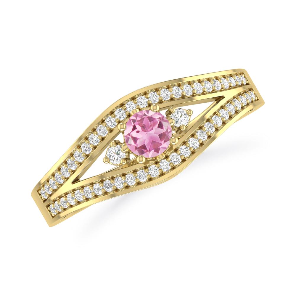 Yellow Gold - Pink Tourmaline