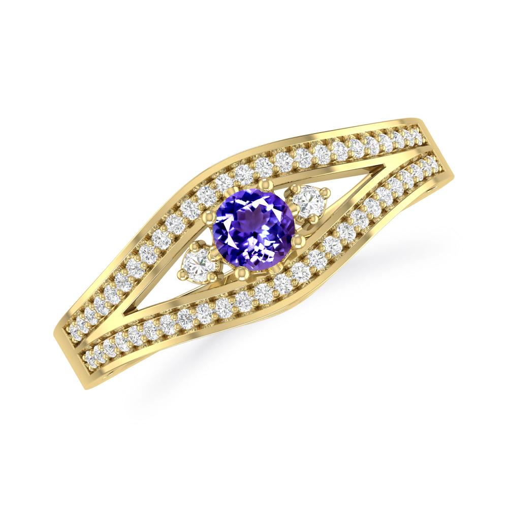 Yellow Gold - Tanzanite