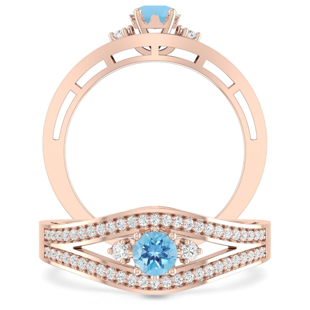 Rose Gold - Blue Topaz