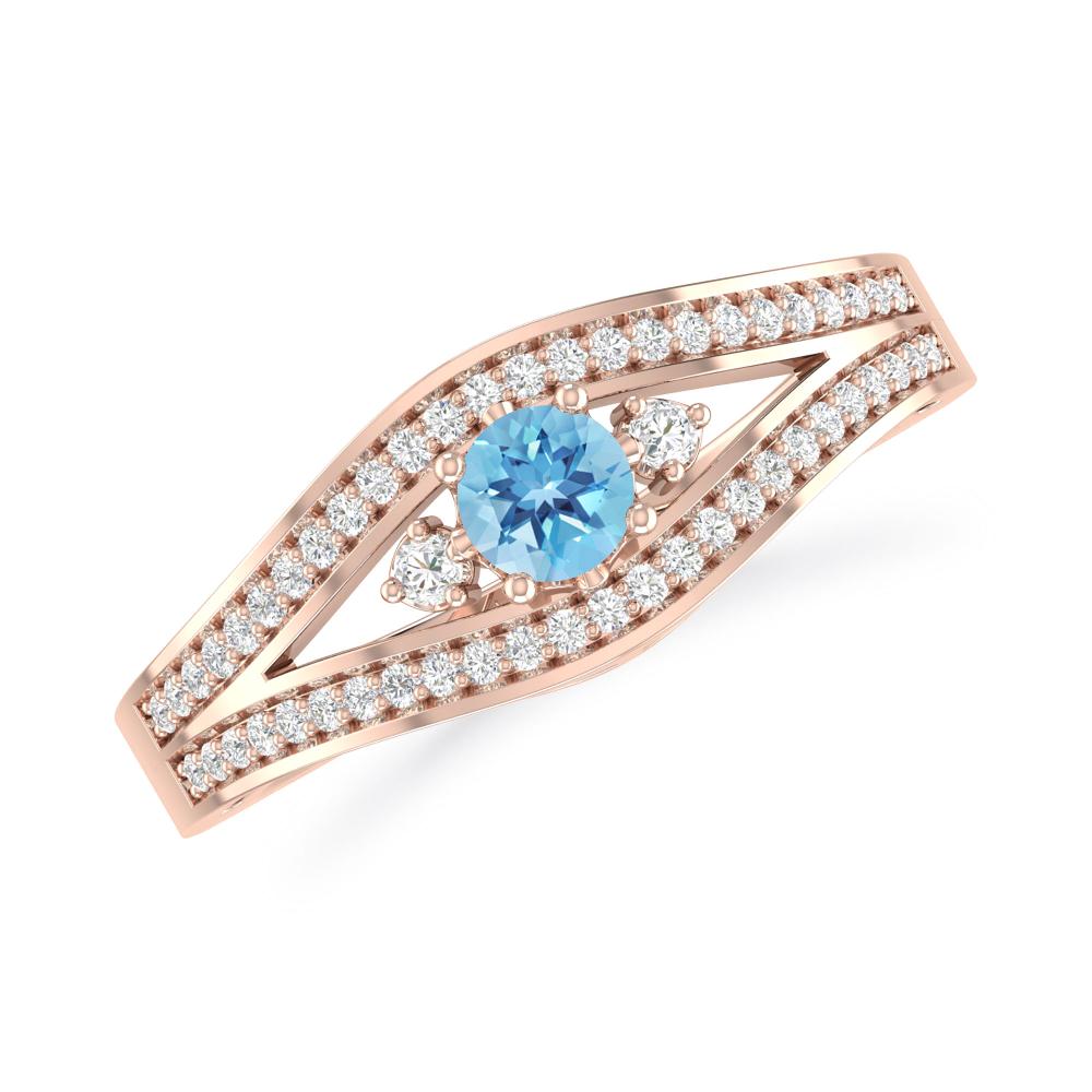 Rose Gold - Blue Topaz