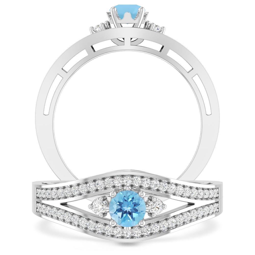 White Gold - Blue Topaz