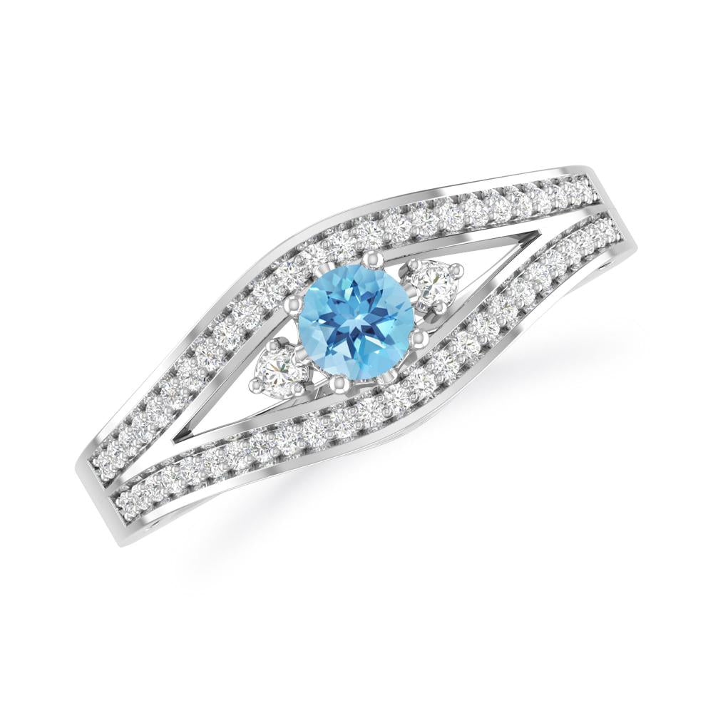 White Gold - Blue Topaz