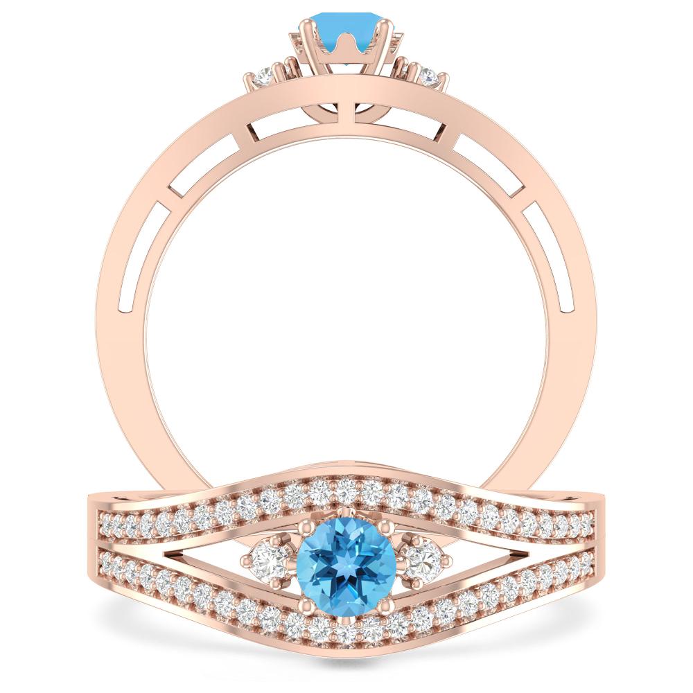 Rose Gold - Blue Topaz