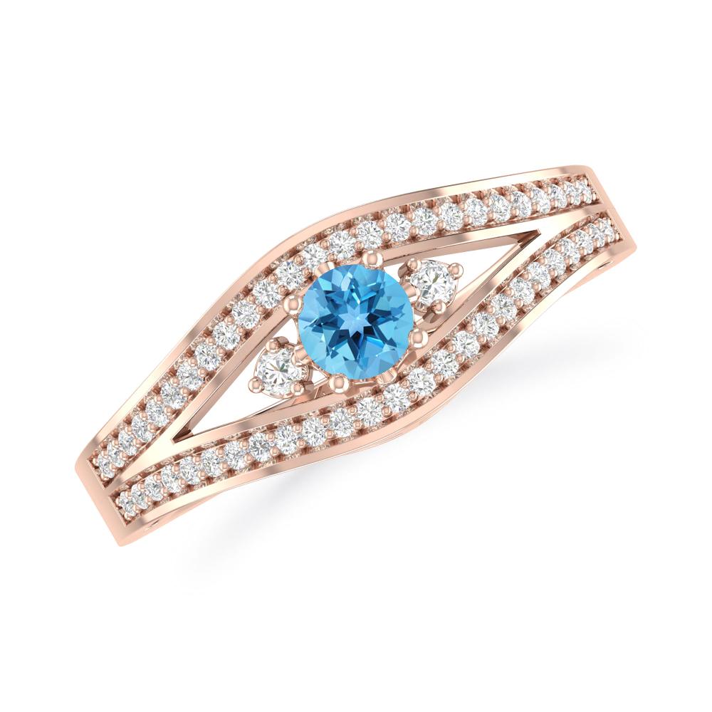 Rose Gold - Blue Topaz