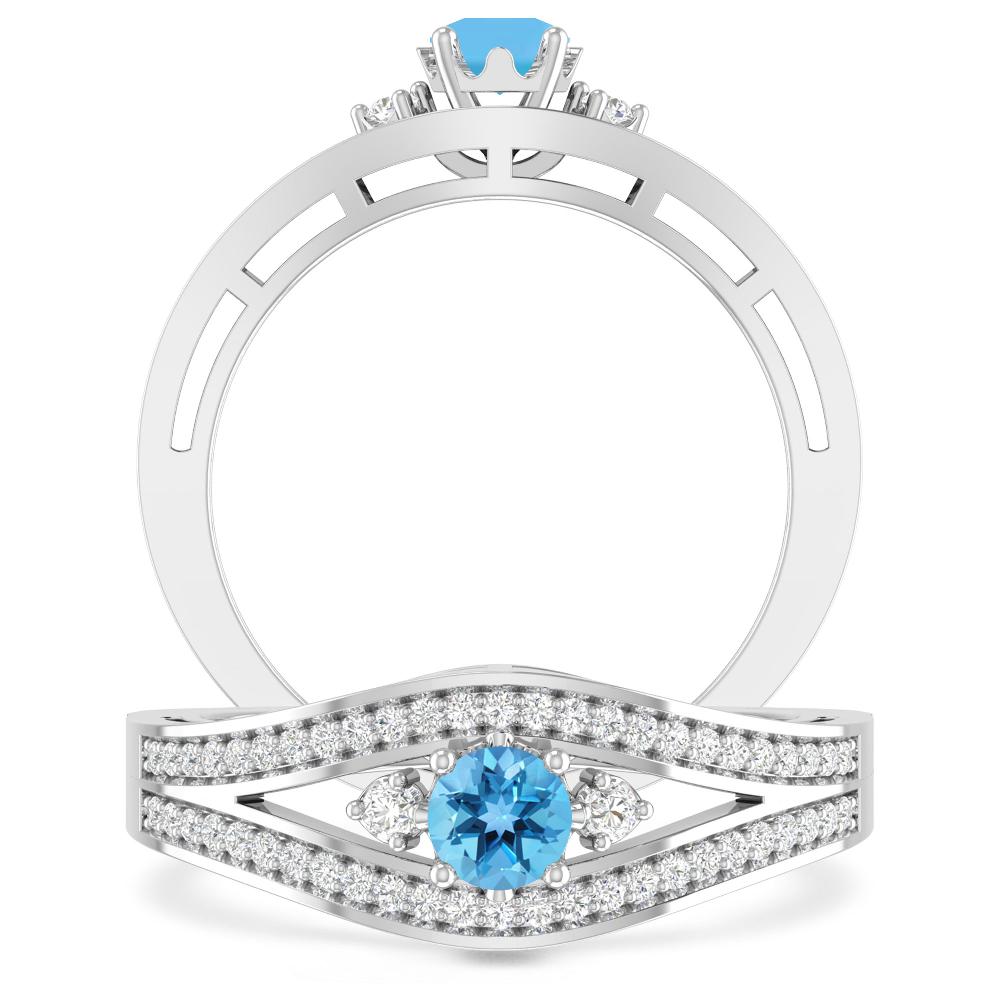 White Gold - Blue Topaz