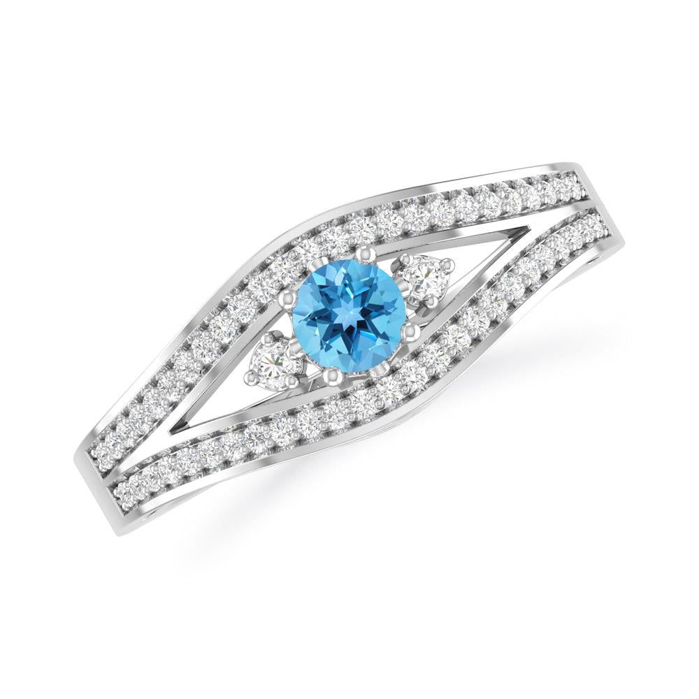 White Gold - Blue Topaz