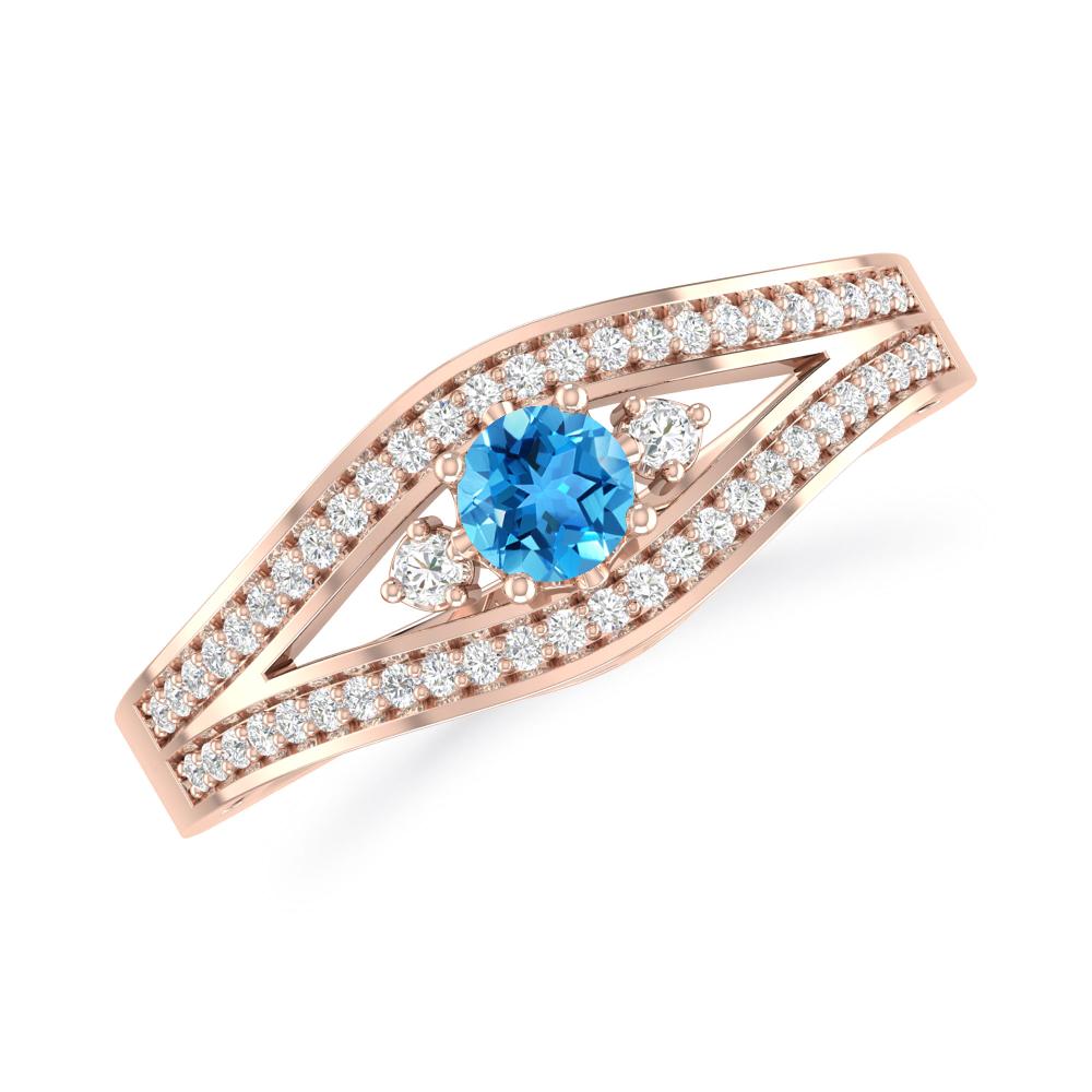 Rose Gold - Blue Topaz