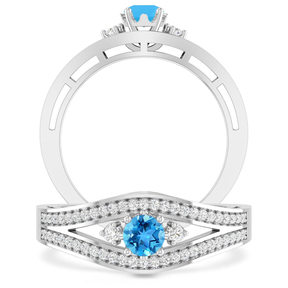 White Gold - Blue Topaz