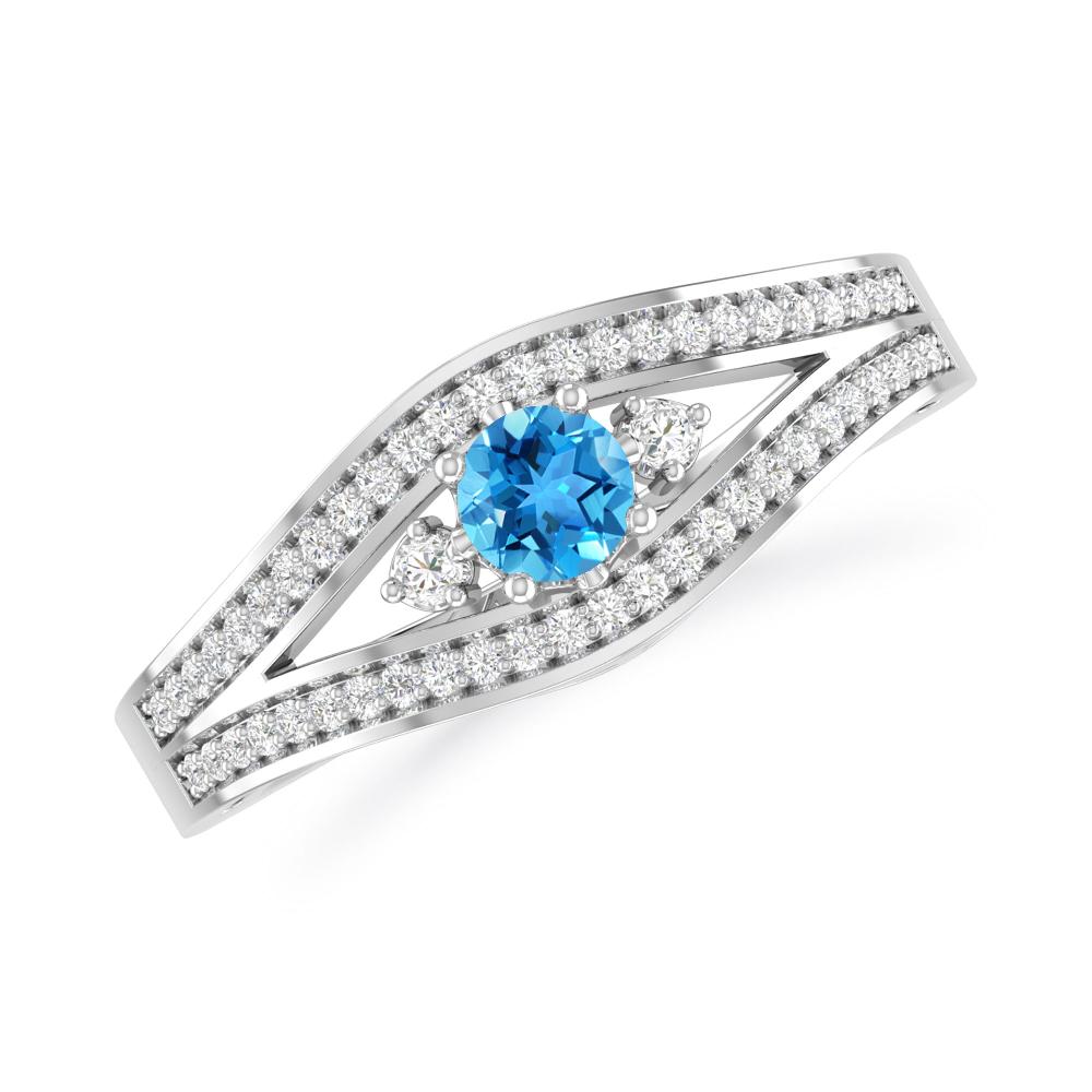 White Gold - Blue Topaz