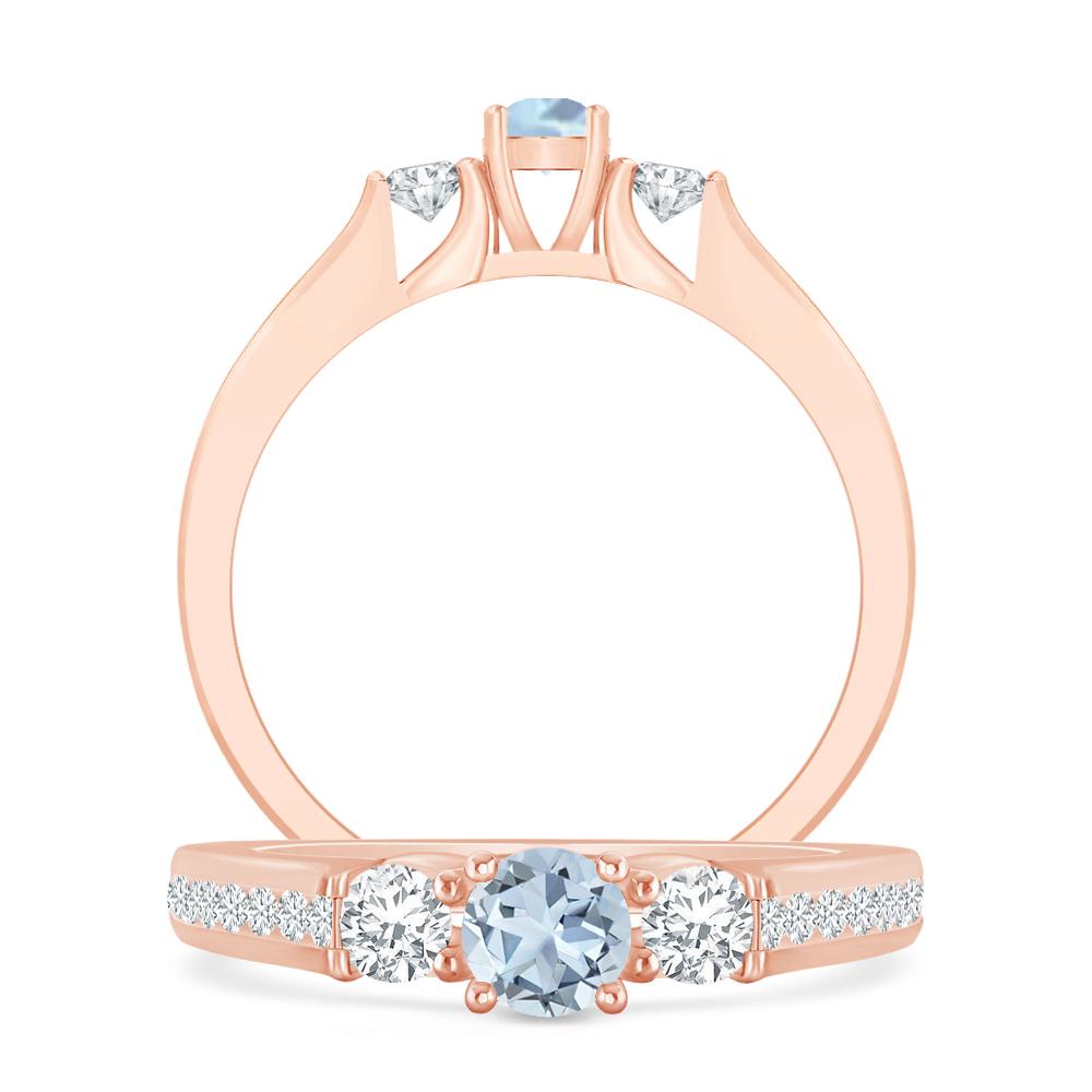 Rose Gold - Aquamarine