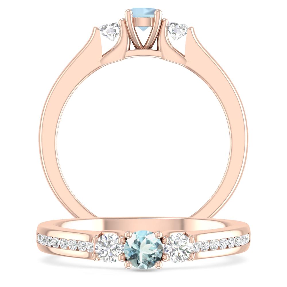 Rose Gold - Aquamarine