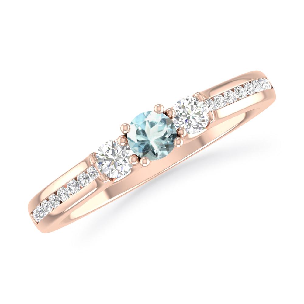 Rose Gold - Aquamarine