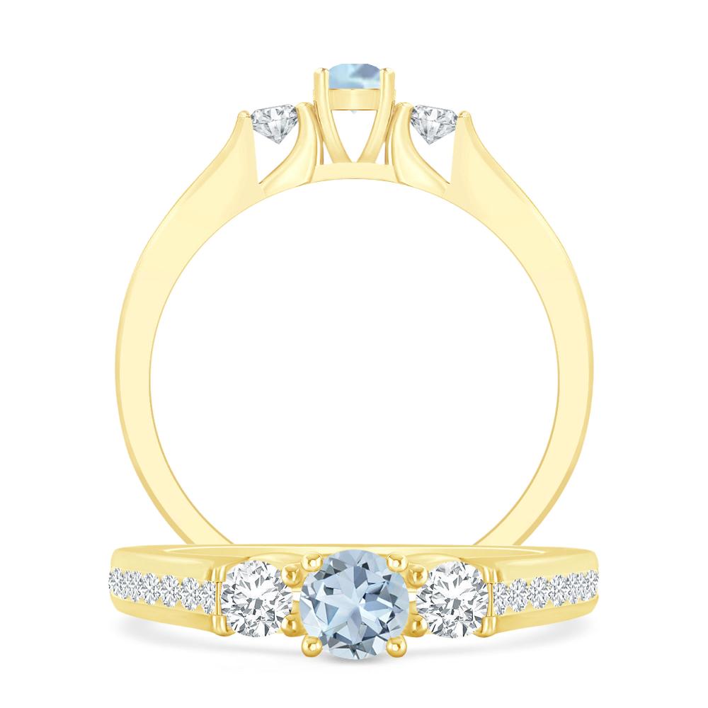 Yellow Gold - Aquamarine