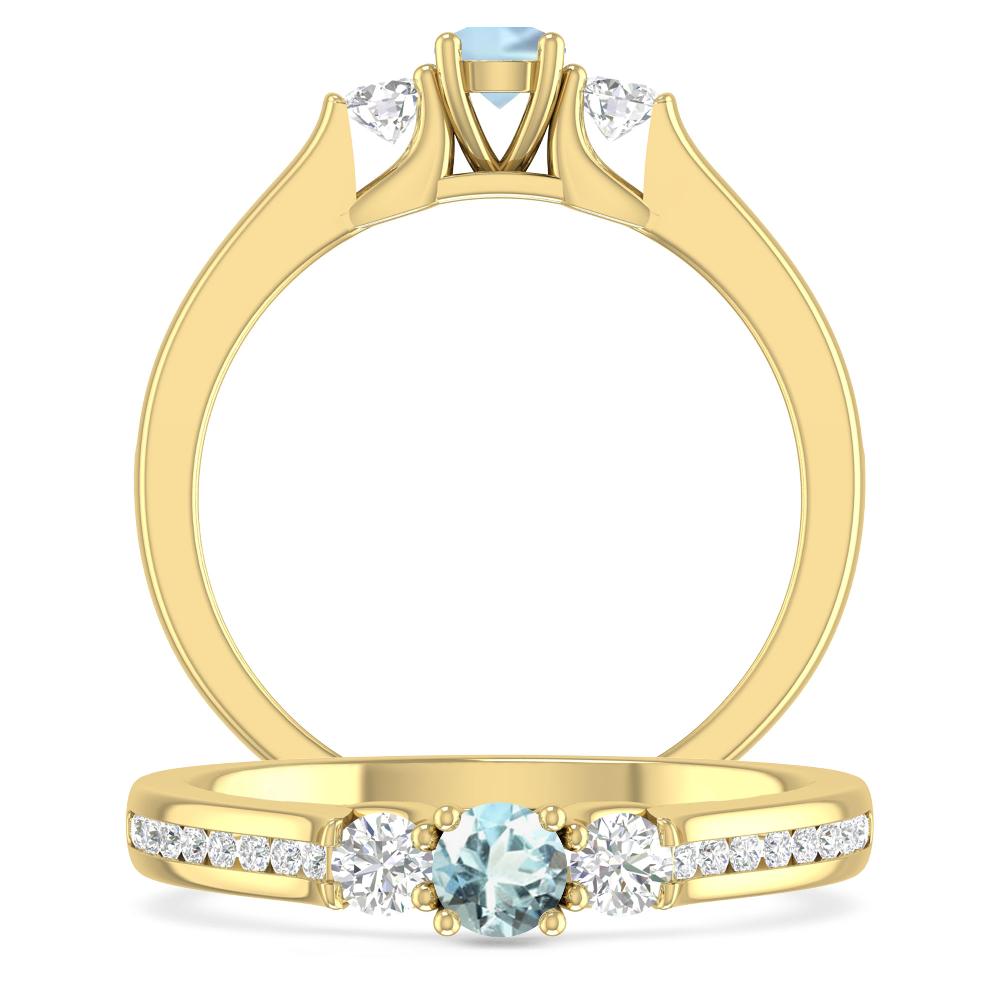 Yellow Gold - Aquamarine
