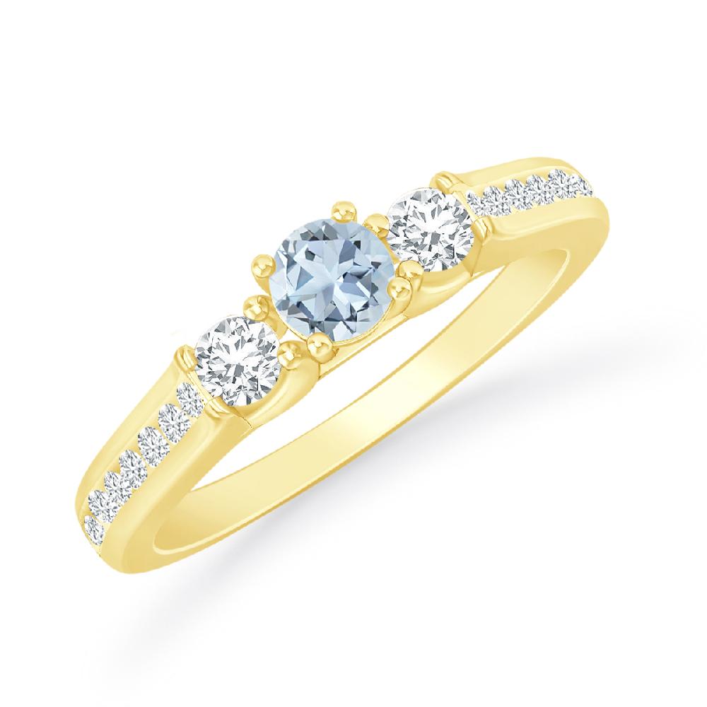 Yellow Gold - Aquamarine
