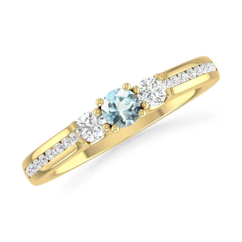 Yellow Gold - Aquamarine
