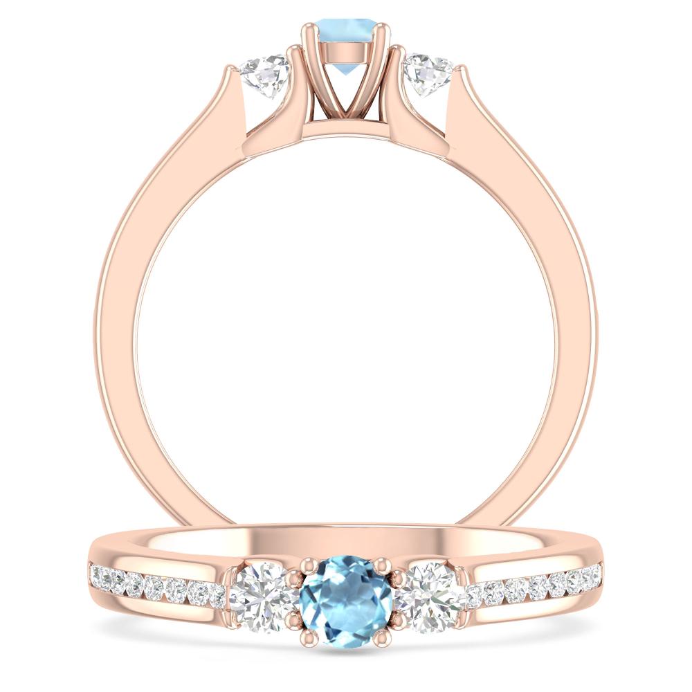 Rose Gold - Aquamarine