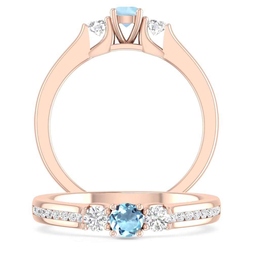 Rose Gold - Aquamarine