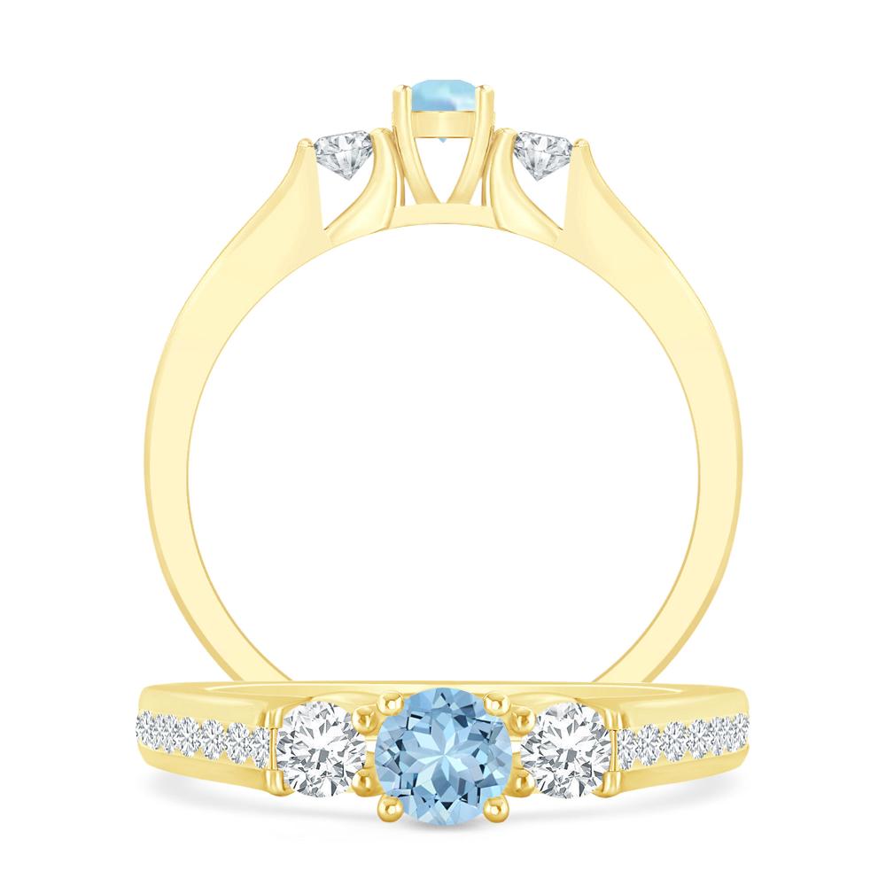 Yellow Gold - Aquamarine