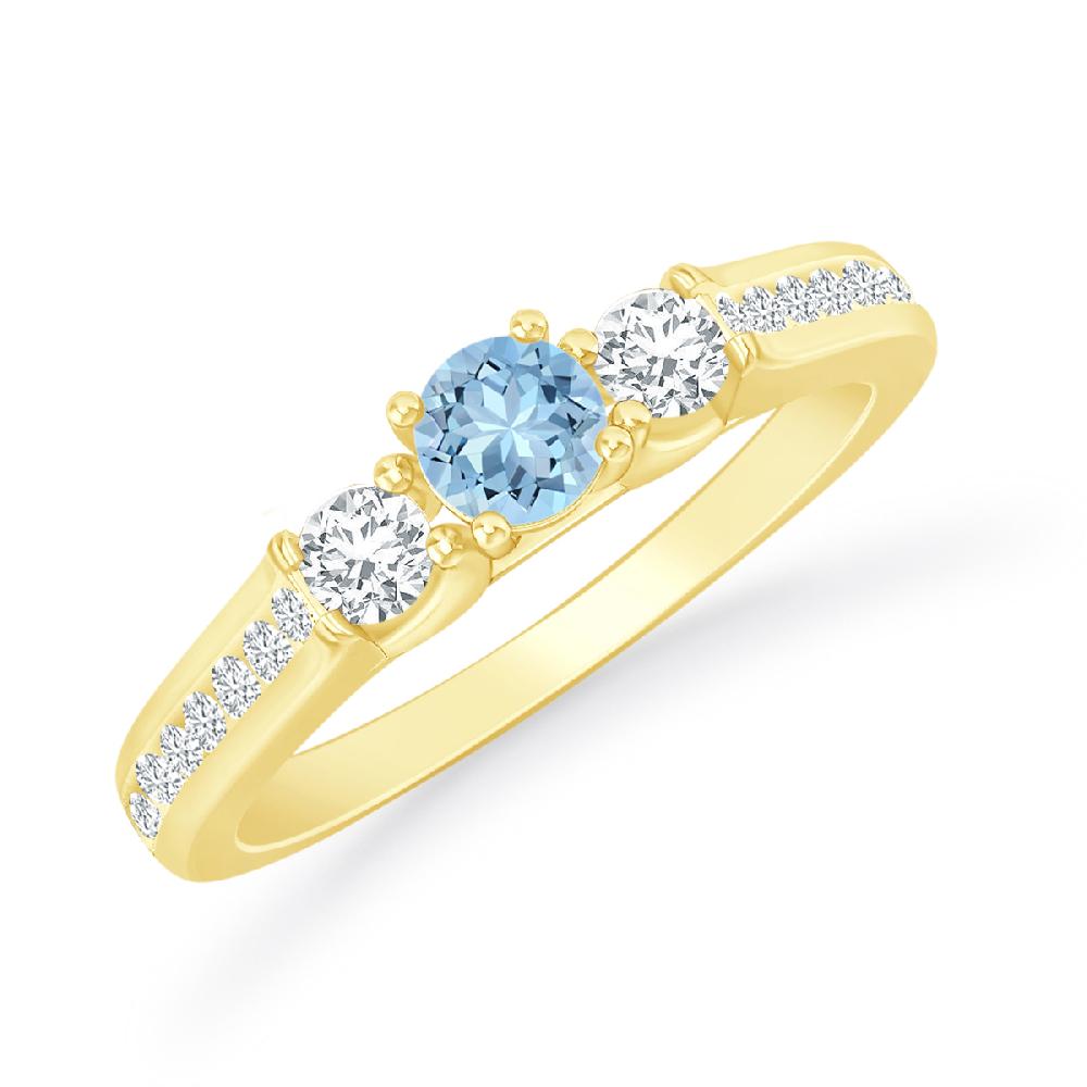 Yellow Gold - Aquamarine