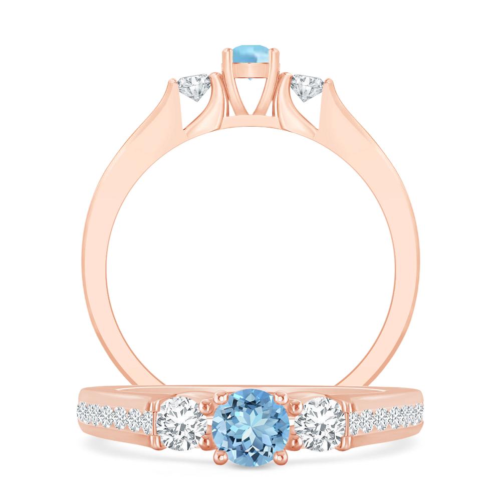 Rose Gold - Aquamarine