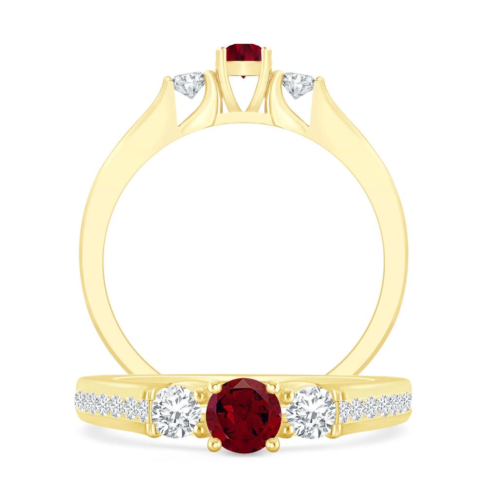 Yellow Gold - Garnet