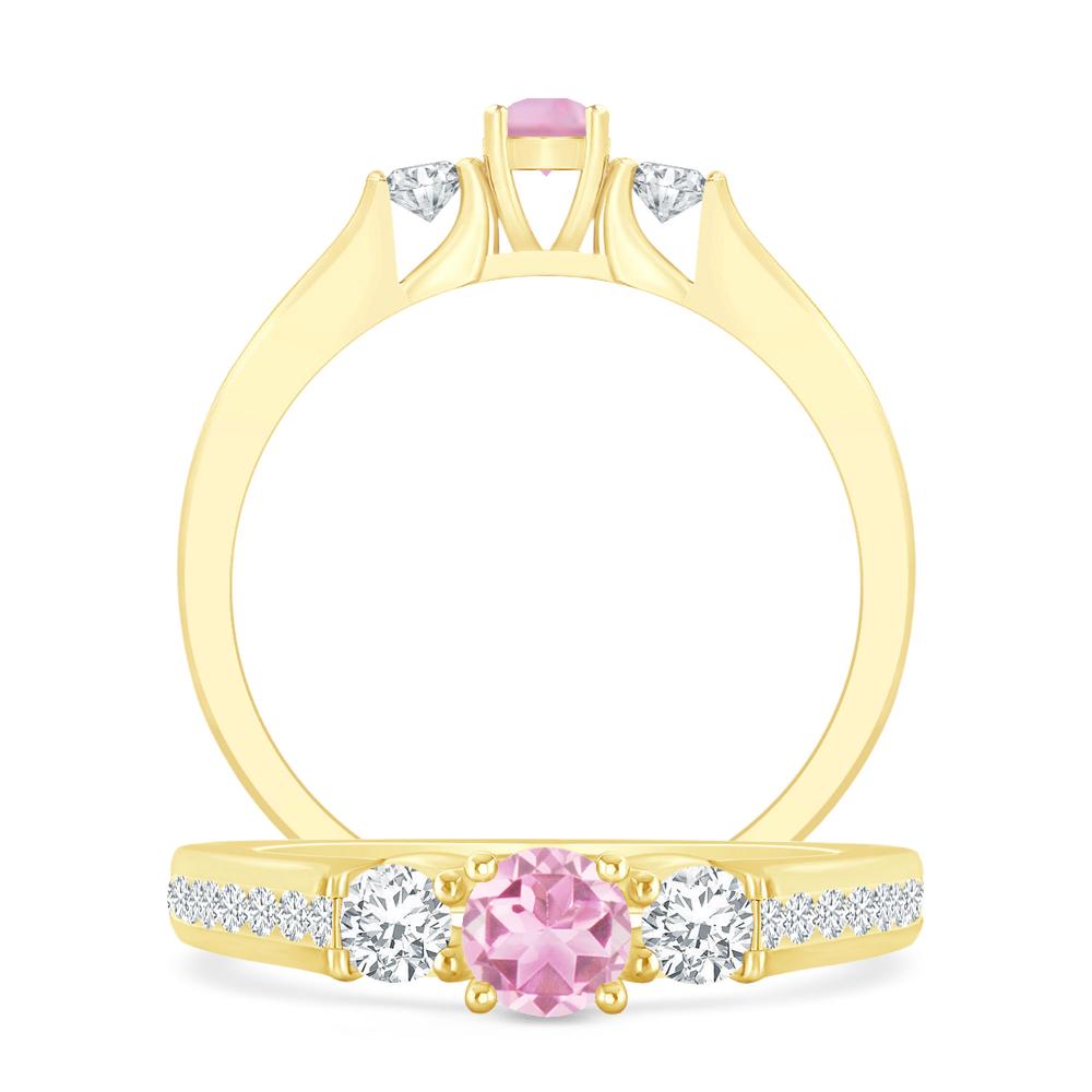 Yellow Gold - Pink Tourmaline