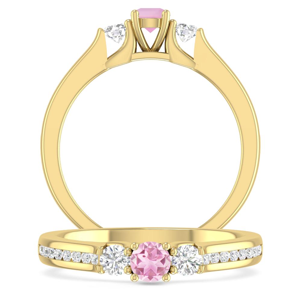 Yellow Gold - Pink Tourmaline