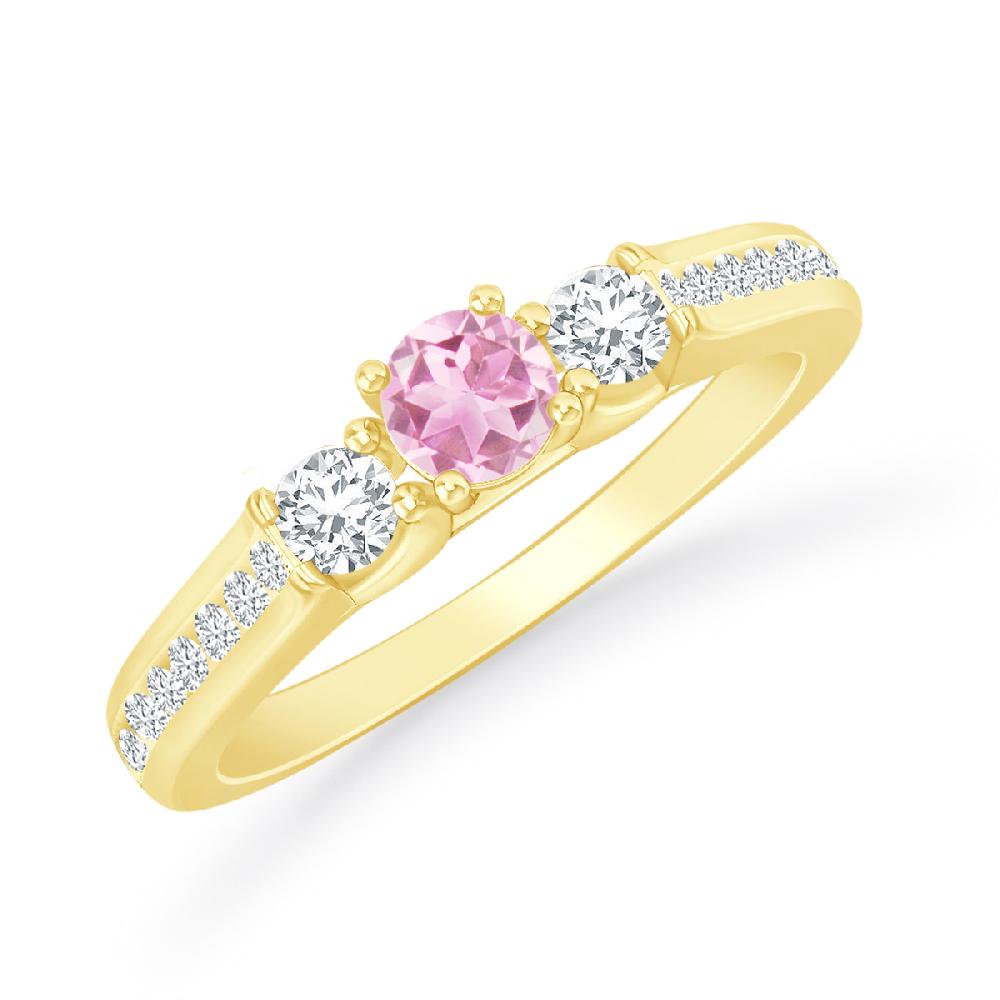 Yellow Gold - Pink Tourmaline