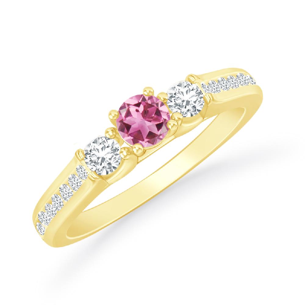 Yellow Gold - Pink Tourmaline