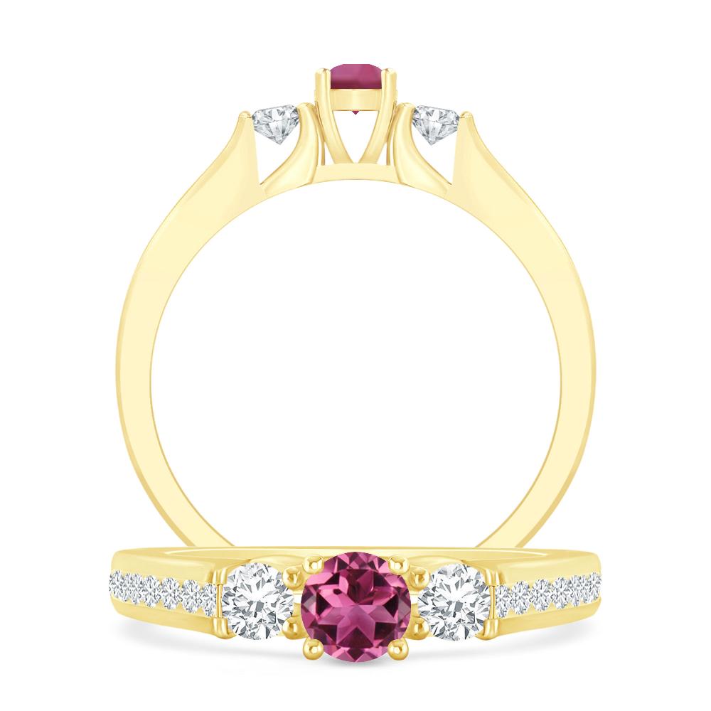 Yellow Gold - Pink Tourmaline