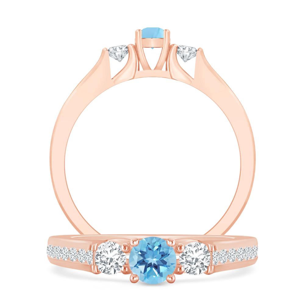 Rose Gold - Blue Topaz