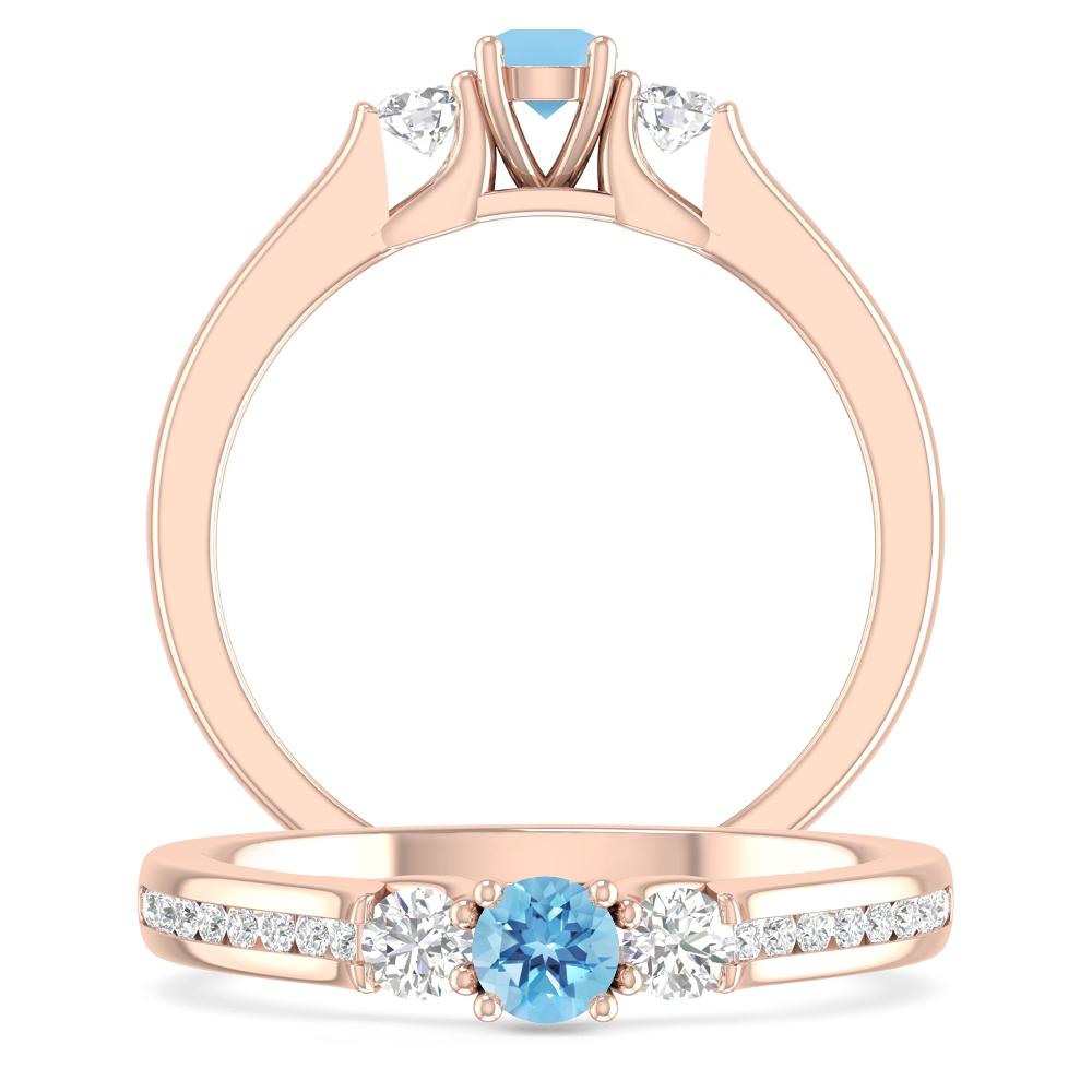 Rose Gold - Blue Topaz