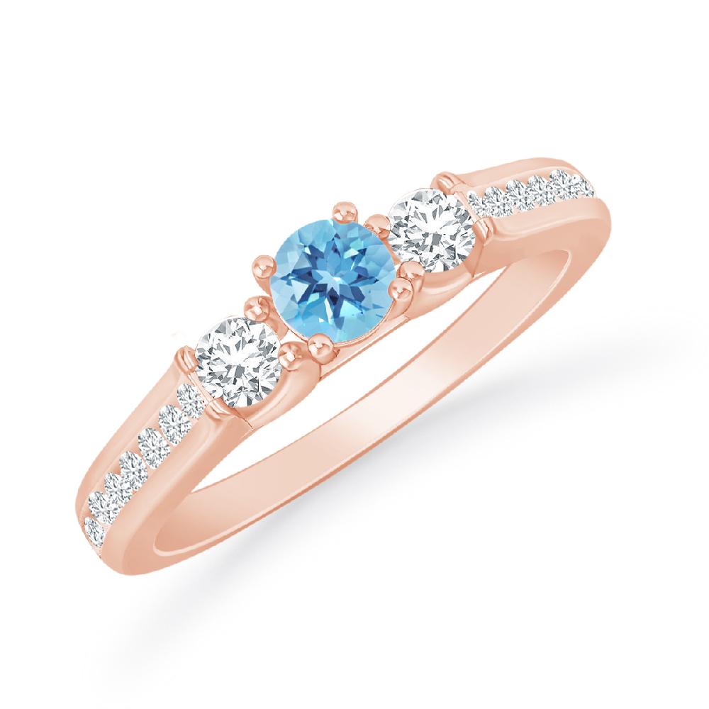 Rose Gold - Blue Topaz