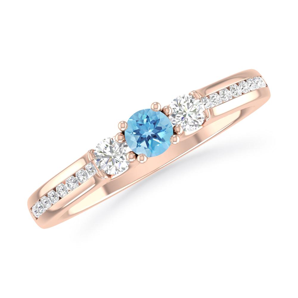 Rose Gold - Blue Topaz
