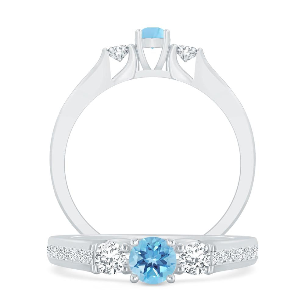 White Gold - Blue Topaz