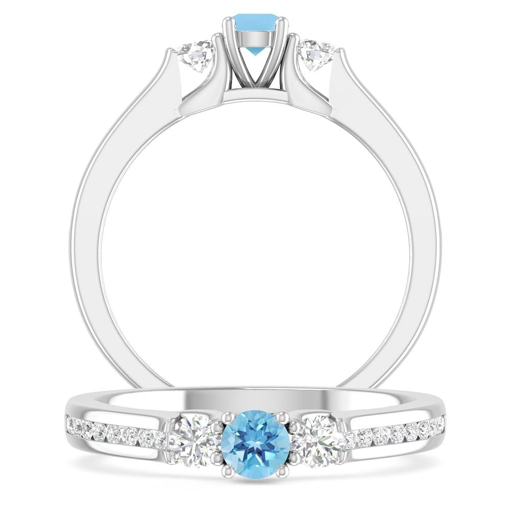 White Gold - Blue Topaz