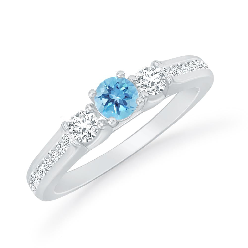 White Gold - Blue Topaz