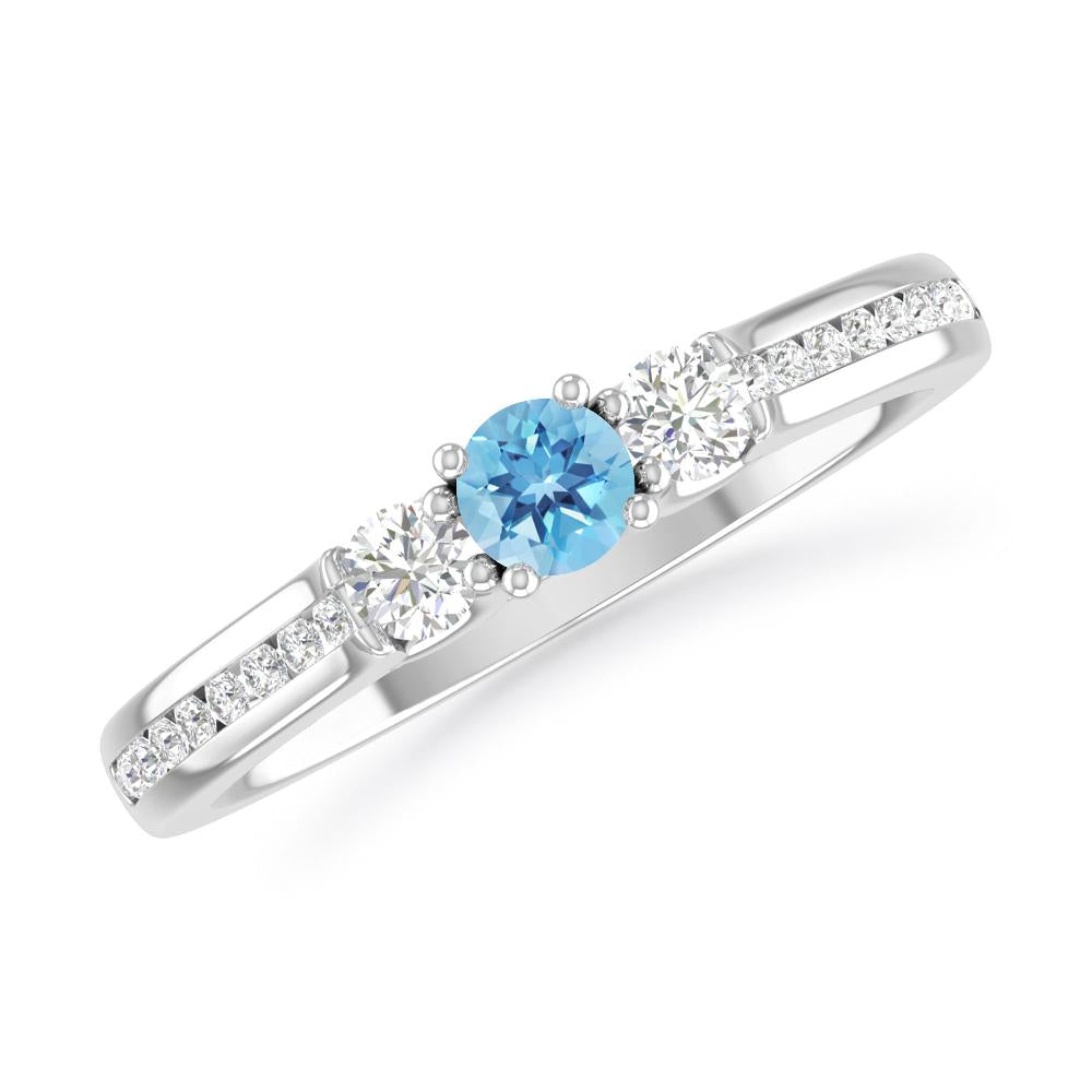 White Gold - Blue Topaz