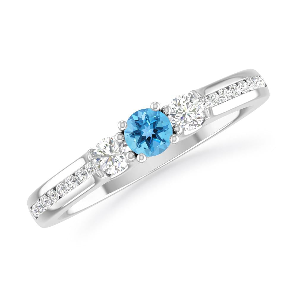 White Gold - Blue Topaz