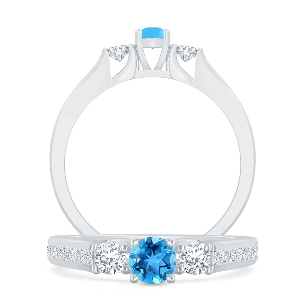 White Gold - Blue Topaz