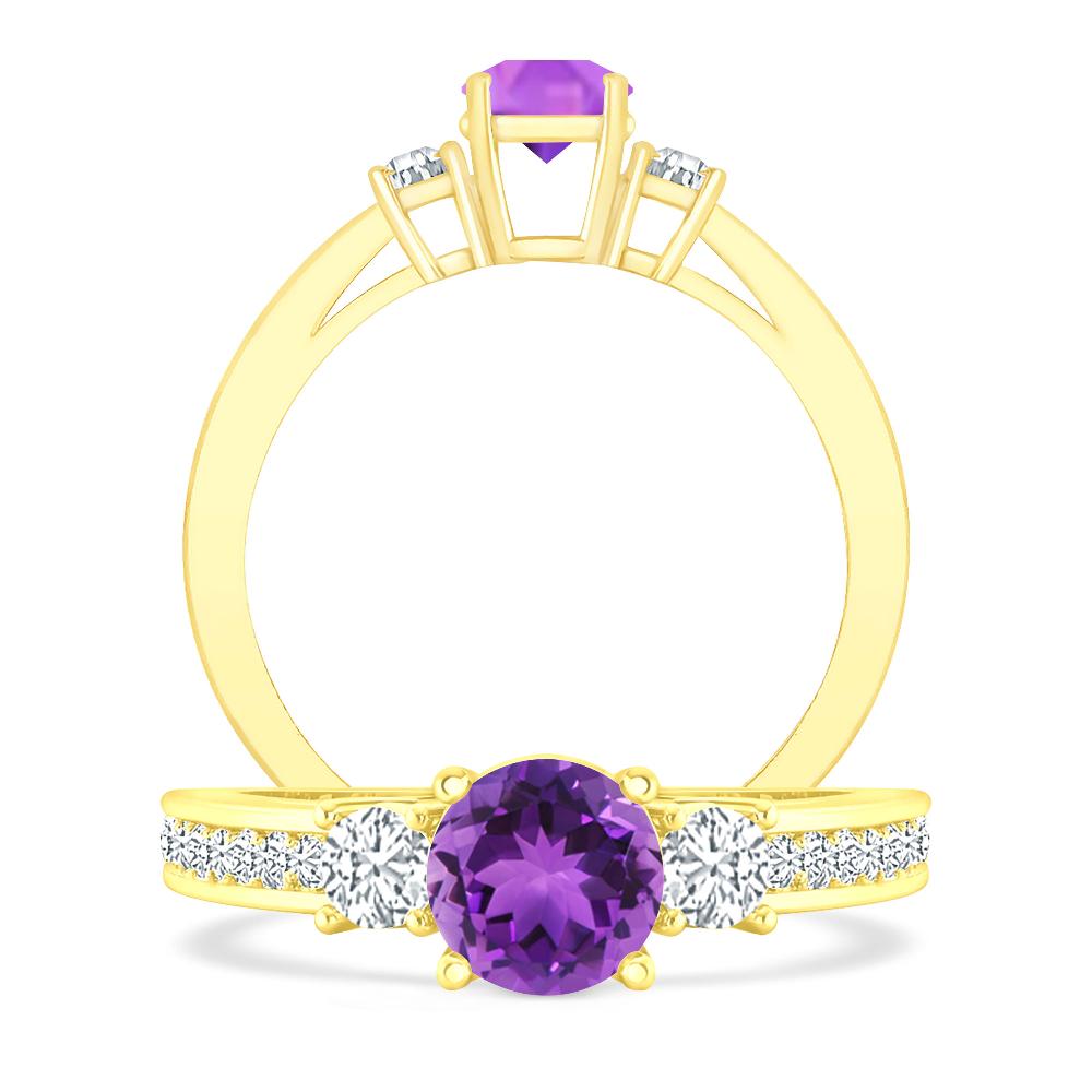 Yellow Gold - Amethyst