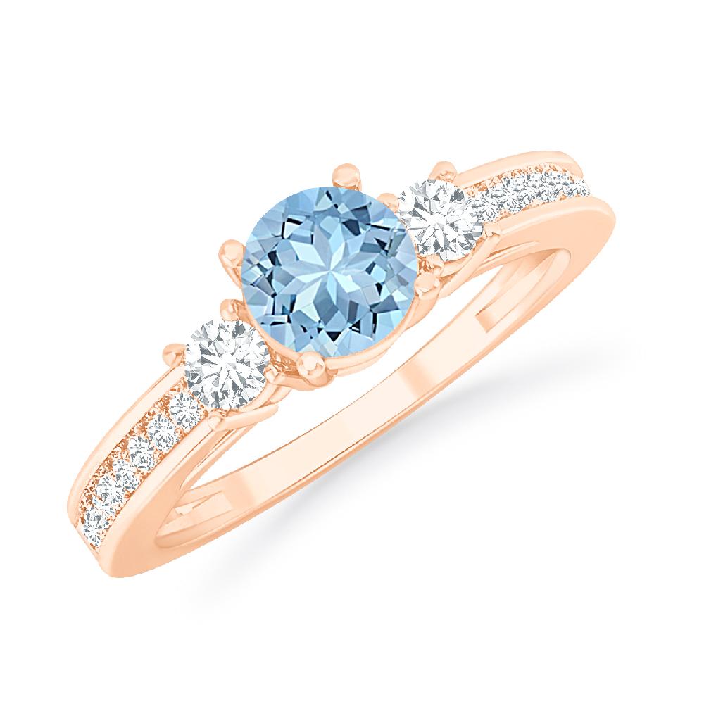 Rose Gold - Aquamarine